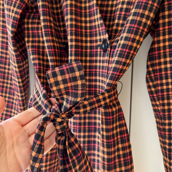 Retro Plaid fall dress never worn perfect condition - Picture 4 of 5